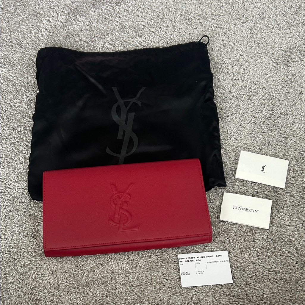 Yves Saint Laurent Red Belle De Jour Clutch
